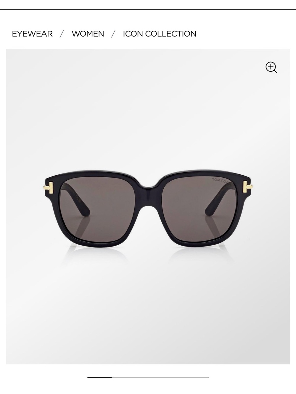 Tom Ford ICON Oversize Square Sunglasses with Gold Accents
